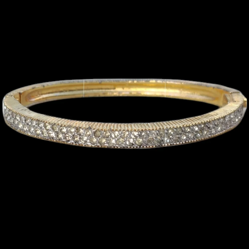 Vintage Joseph Mazer Rhinestone hinged bracelet - Picture 4 of 11